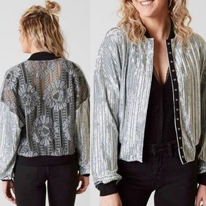 Willow & Root Velvet Bomber Jacket Large